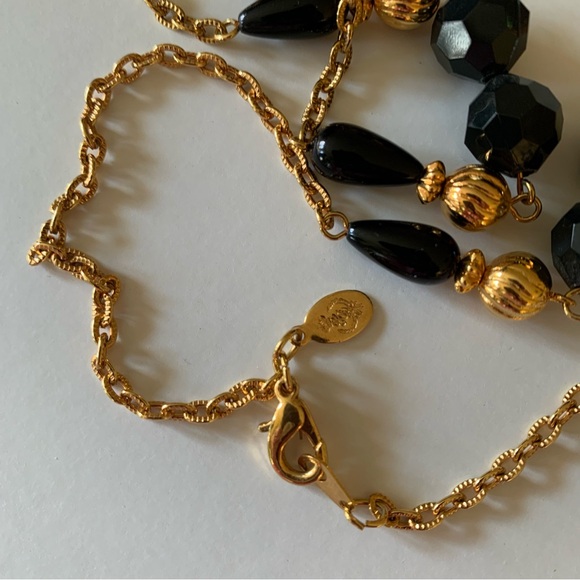 Premier Designs Black Crystal gold tone long necklace - Picture 5 of 6